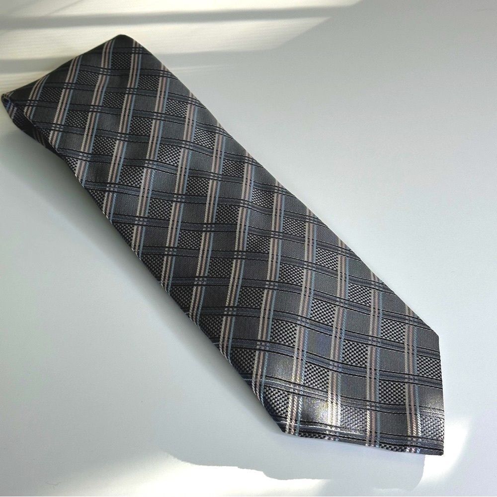 G Foggia Silver Vintage Handmade Tie 100%‎ Silk